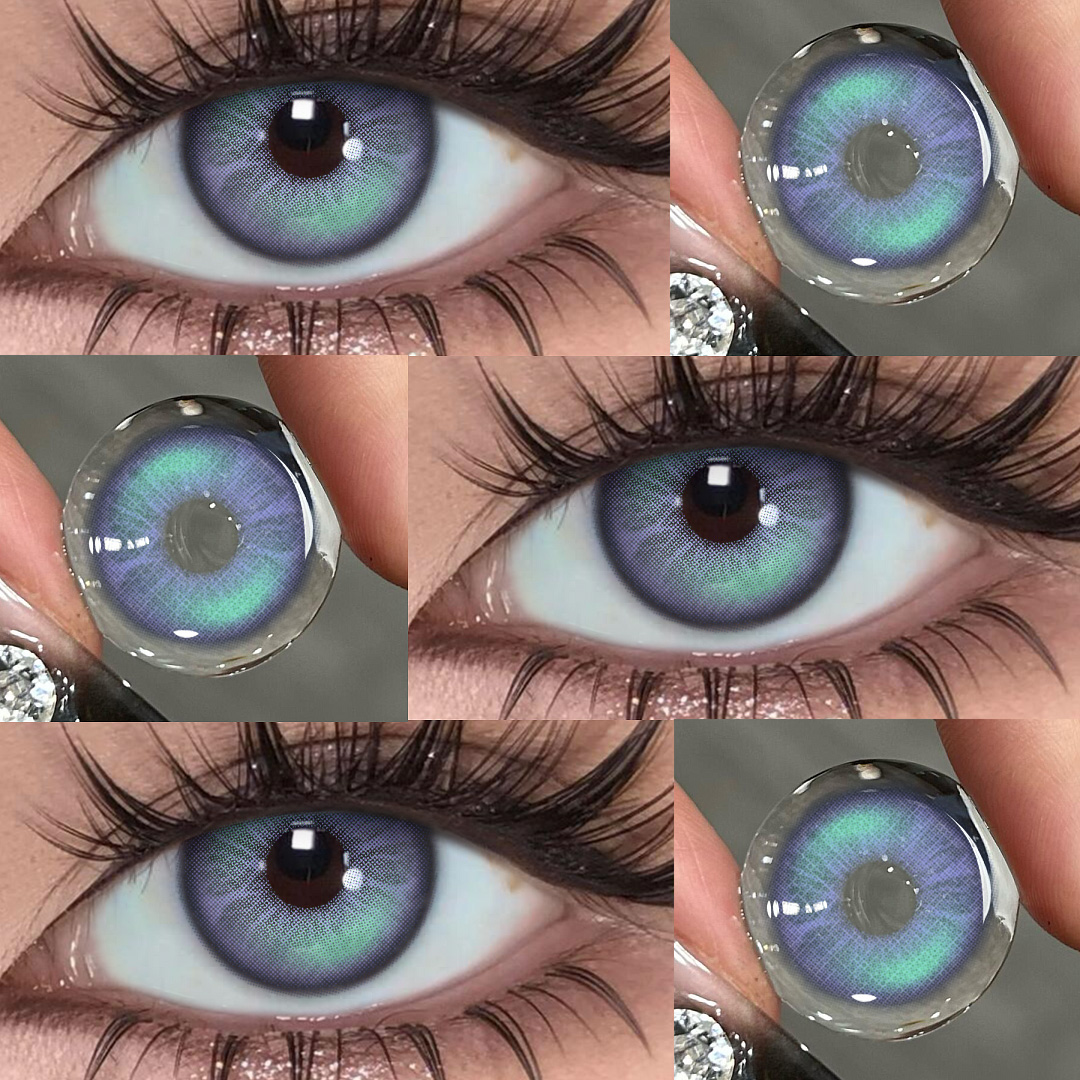 Rainbow Aurora Grey - 1 Year, 2 lenses Colored Contacts - Gleglow