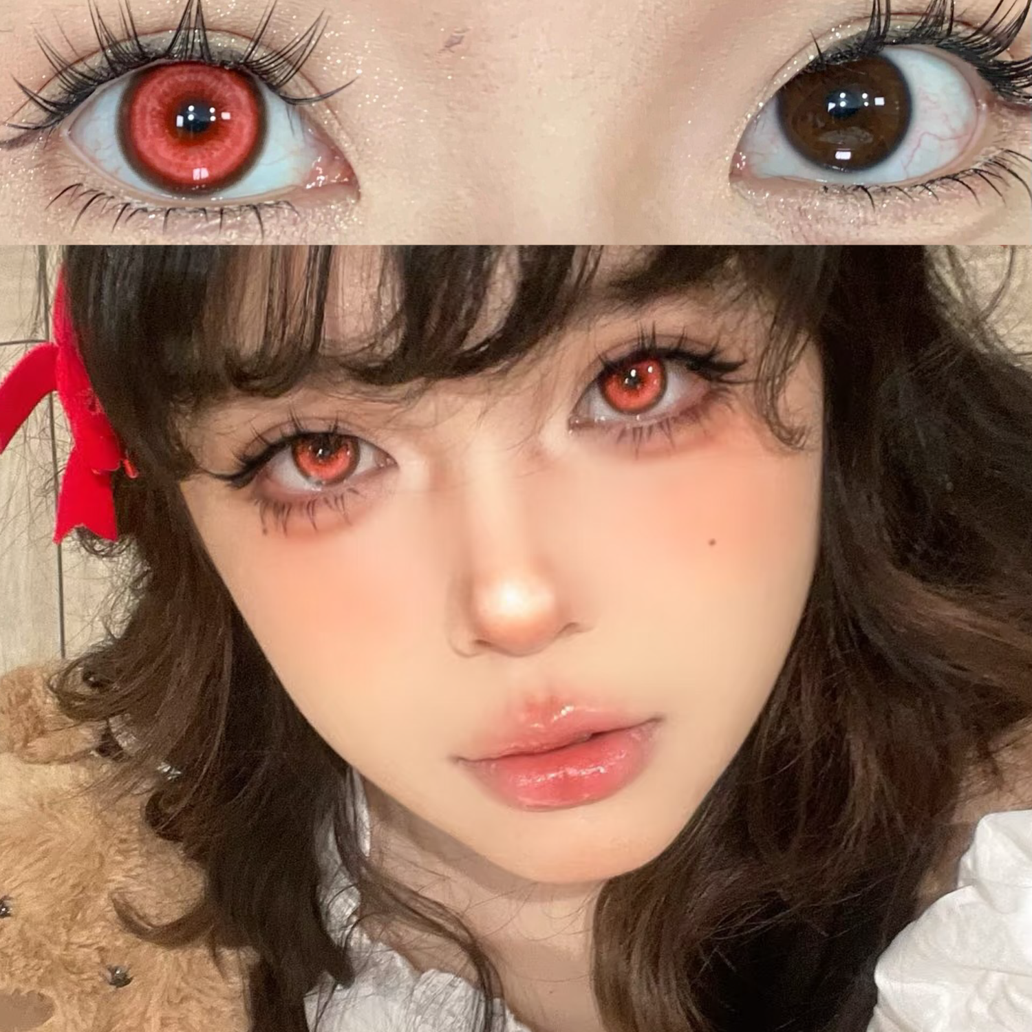 Selene Red - 1 Day, 2 lenses Colored Contacts - Gleglow