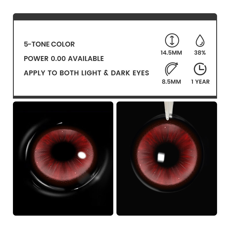 Ethereal Glow Red - 1 Year, 2 lenses