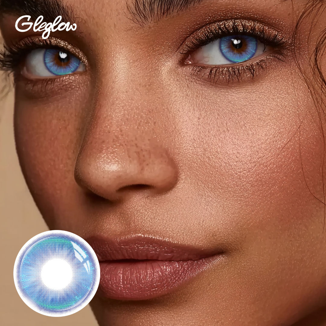 Juvela Blue - 1 Year, 2 lenses Colored Contacts - Gleglow