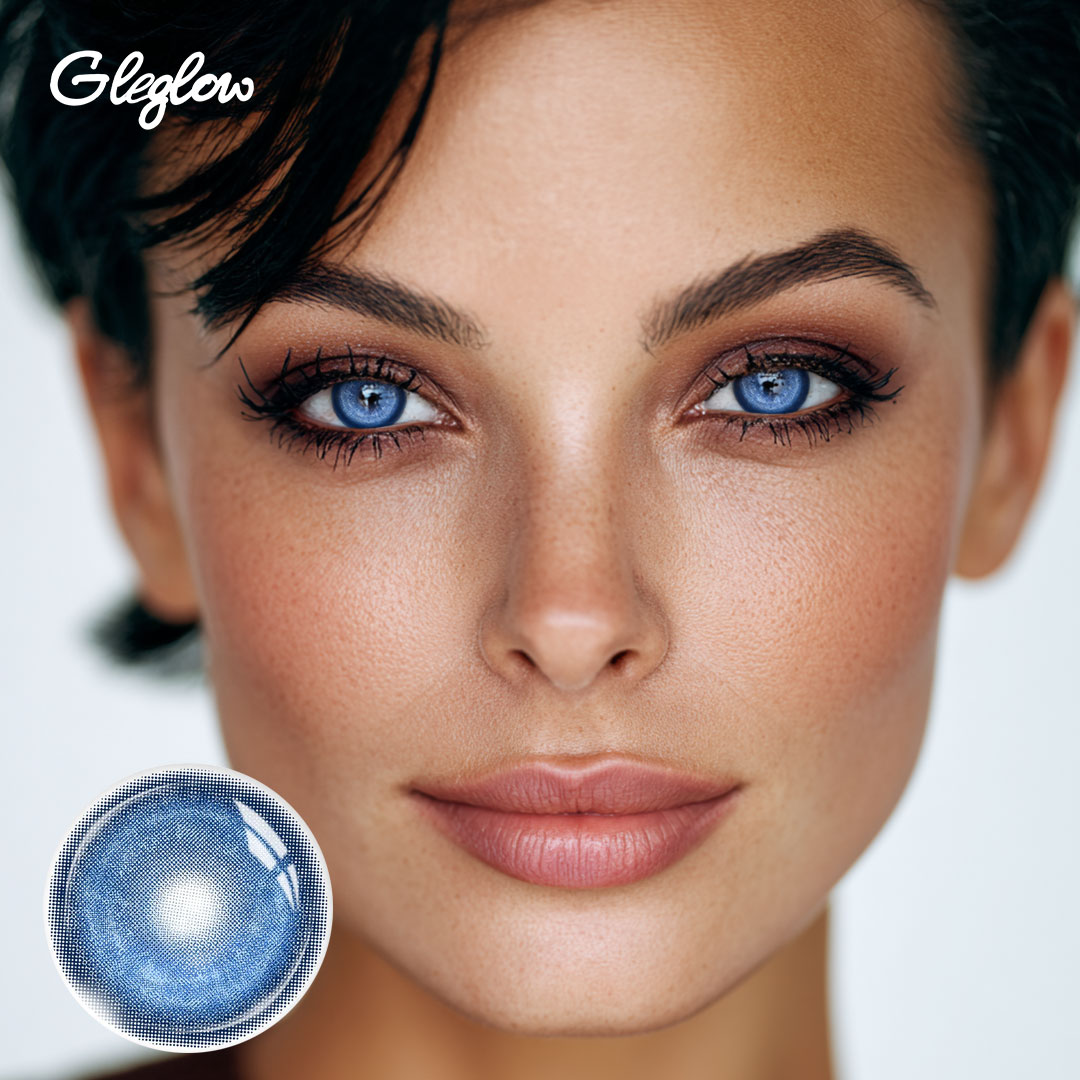 KOI Dark Blue - 1 Year, 2 lenses Colored Contacts - Gleglow