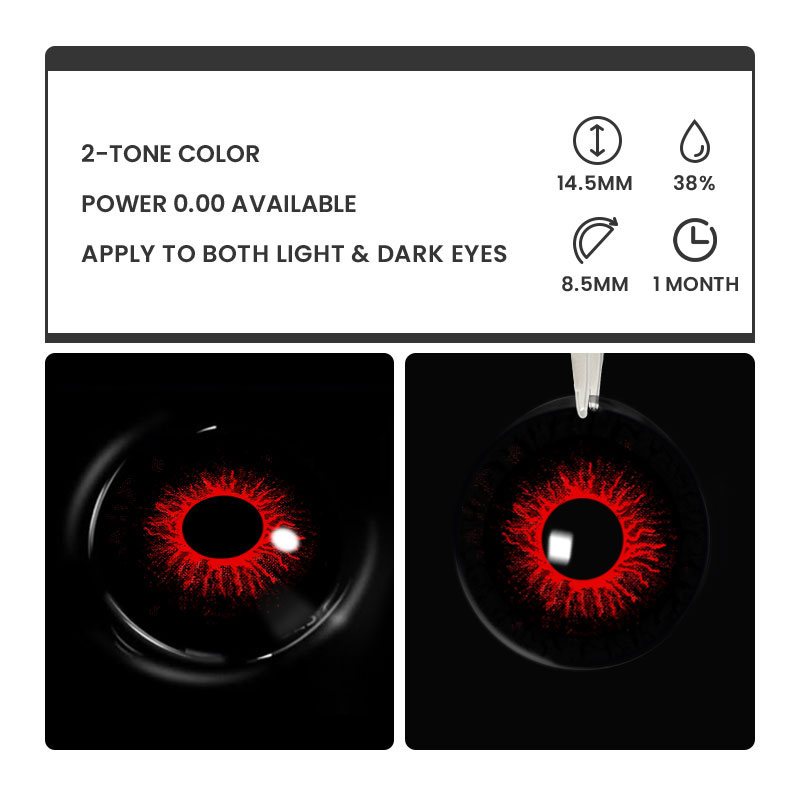Alizarin Black - monthly, 2 lenses Colored Contacts - Gleglow