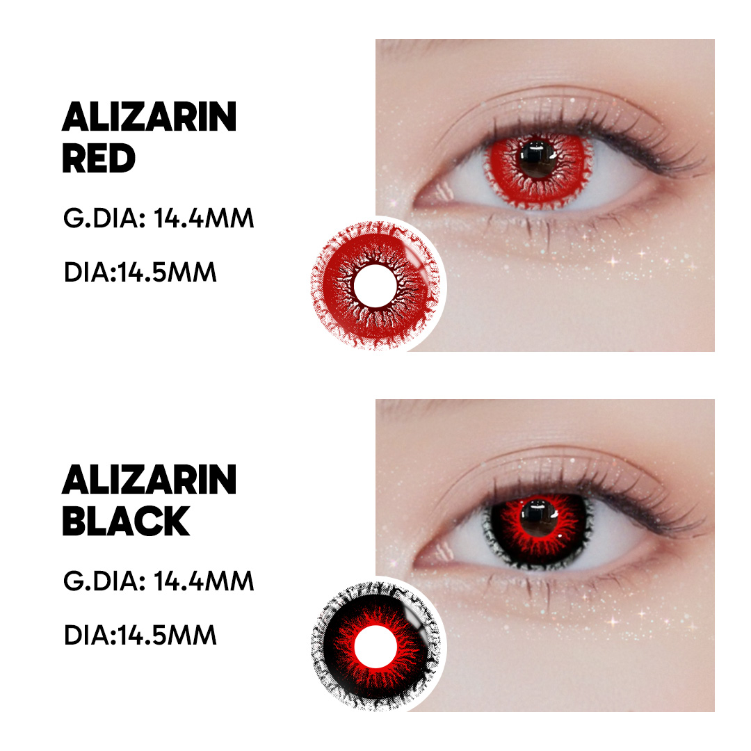 Alizarin Black - 1 Year, 2 lenses Colored Contacts - Gleglow