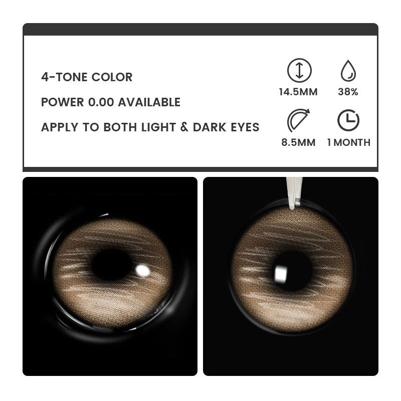 Angelis Brown - monthly, 2 lenses Colored Contacts - Gleglow