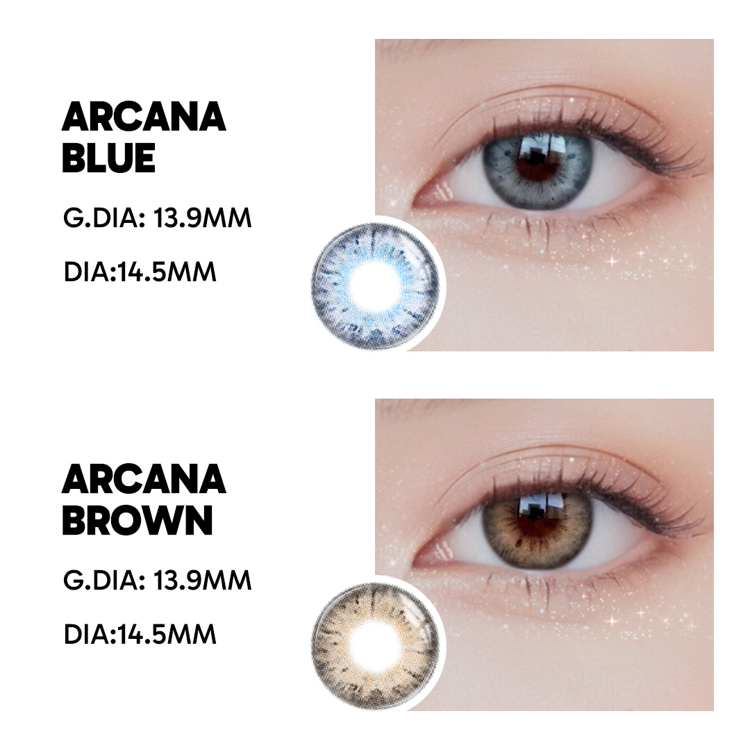 Arcana Brown - 1 Year, 2 lenses Colored Contacts - Gleglow