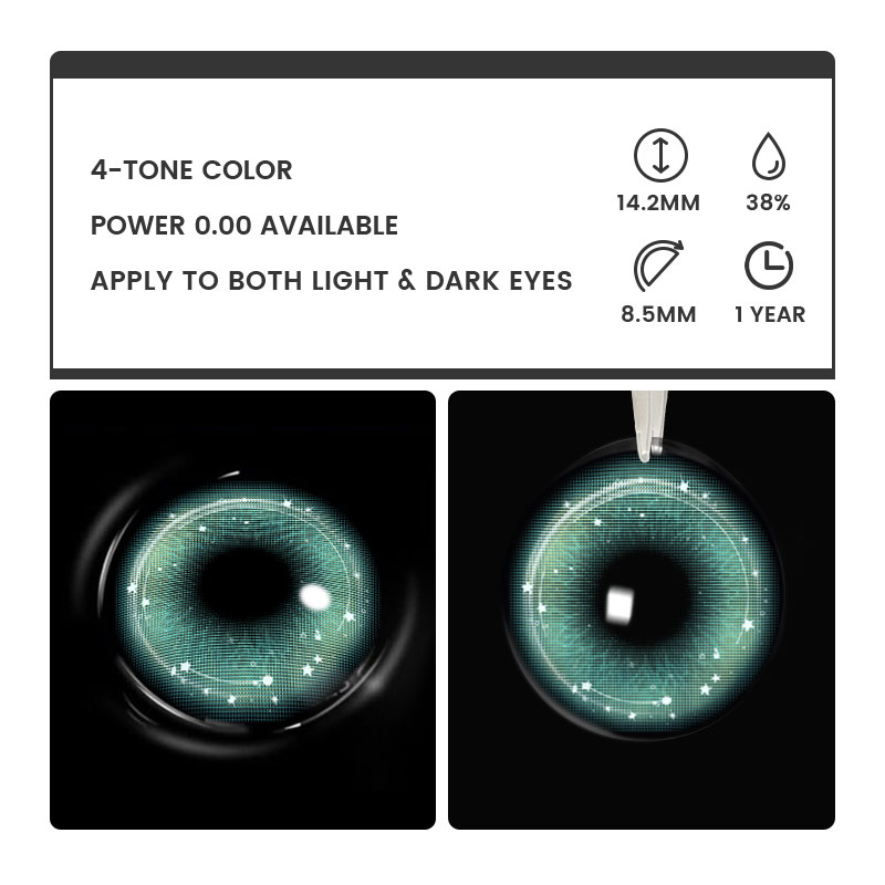 Aveny Blue - 1 Year, 2 lenses Colored Contacts - Gleglow