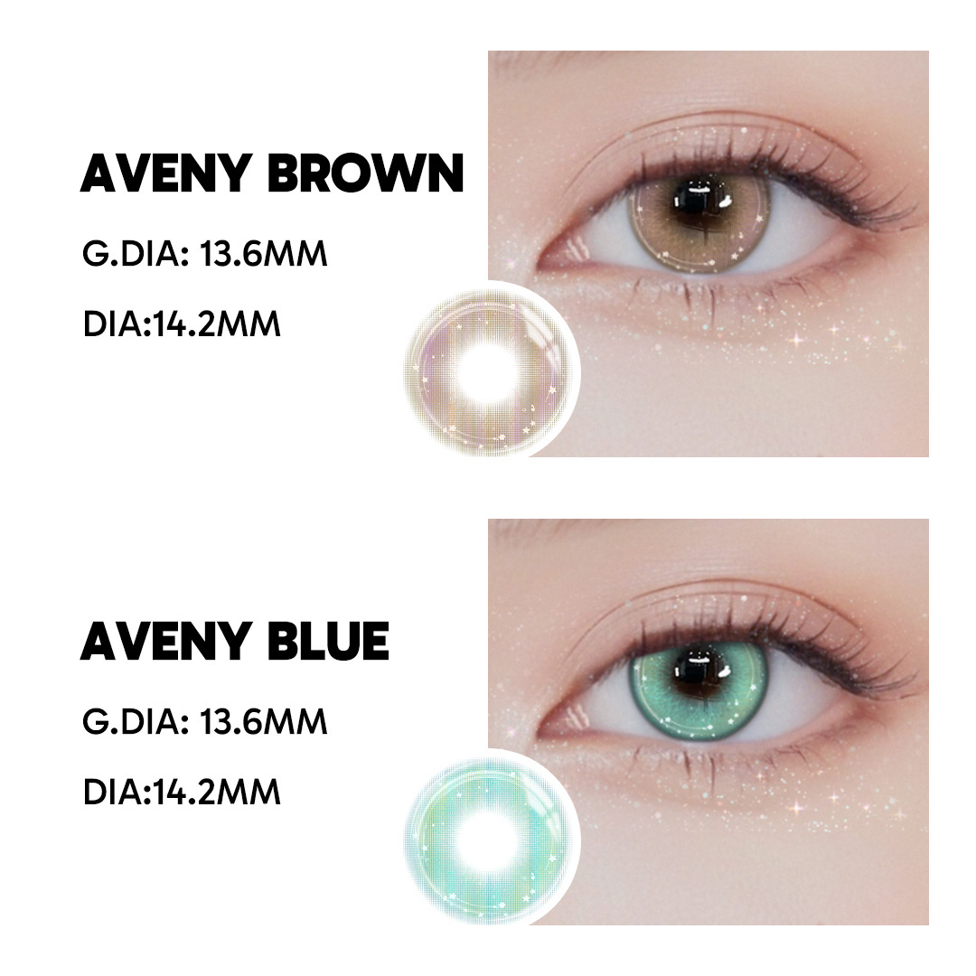 Aveny Blue - 1 Year, 2 lenses Colored Contacts - Gleglow