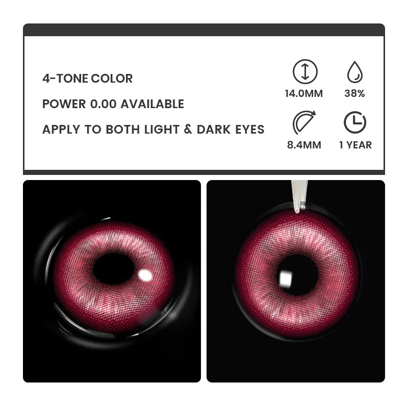 Barbie Red - 1 Year, 2 lenses Colored Contacts - Gleglow