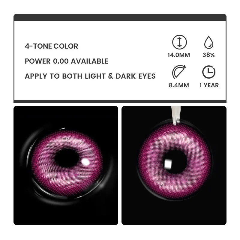 Barbie Rose Red - 1 Year, 2 lenses Colored Contacts - Gleglow
