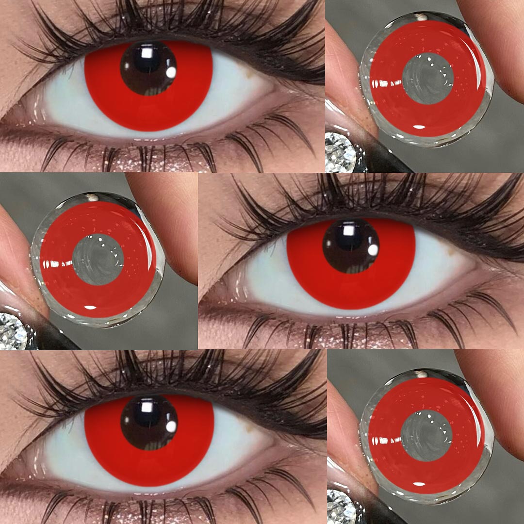 Blank Red - 1 Year, 2 lenses Colored Contacts - Gleglow