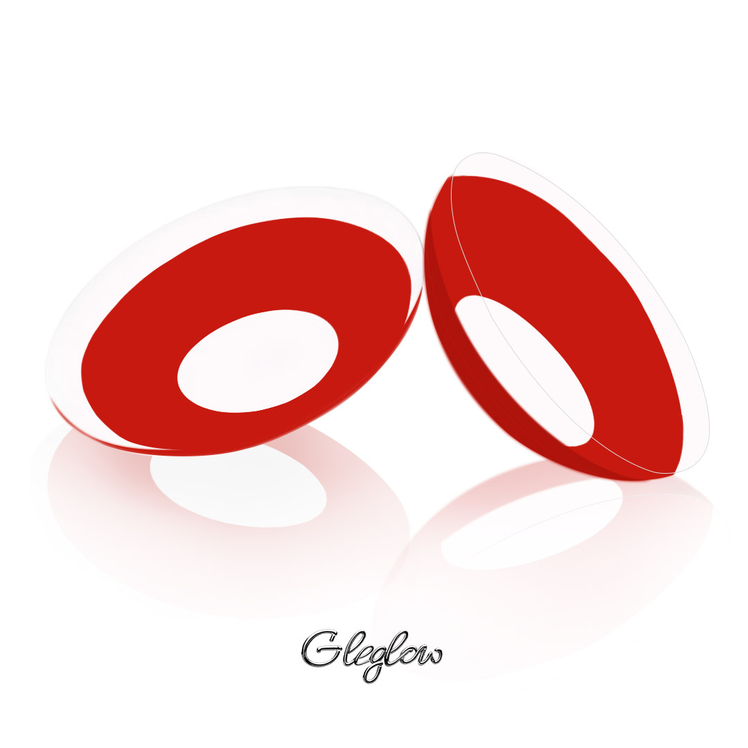 Blank Red - 1 Year, 2 lenses Colored Contacts - Gleglow