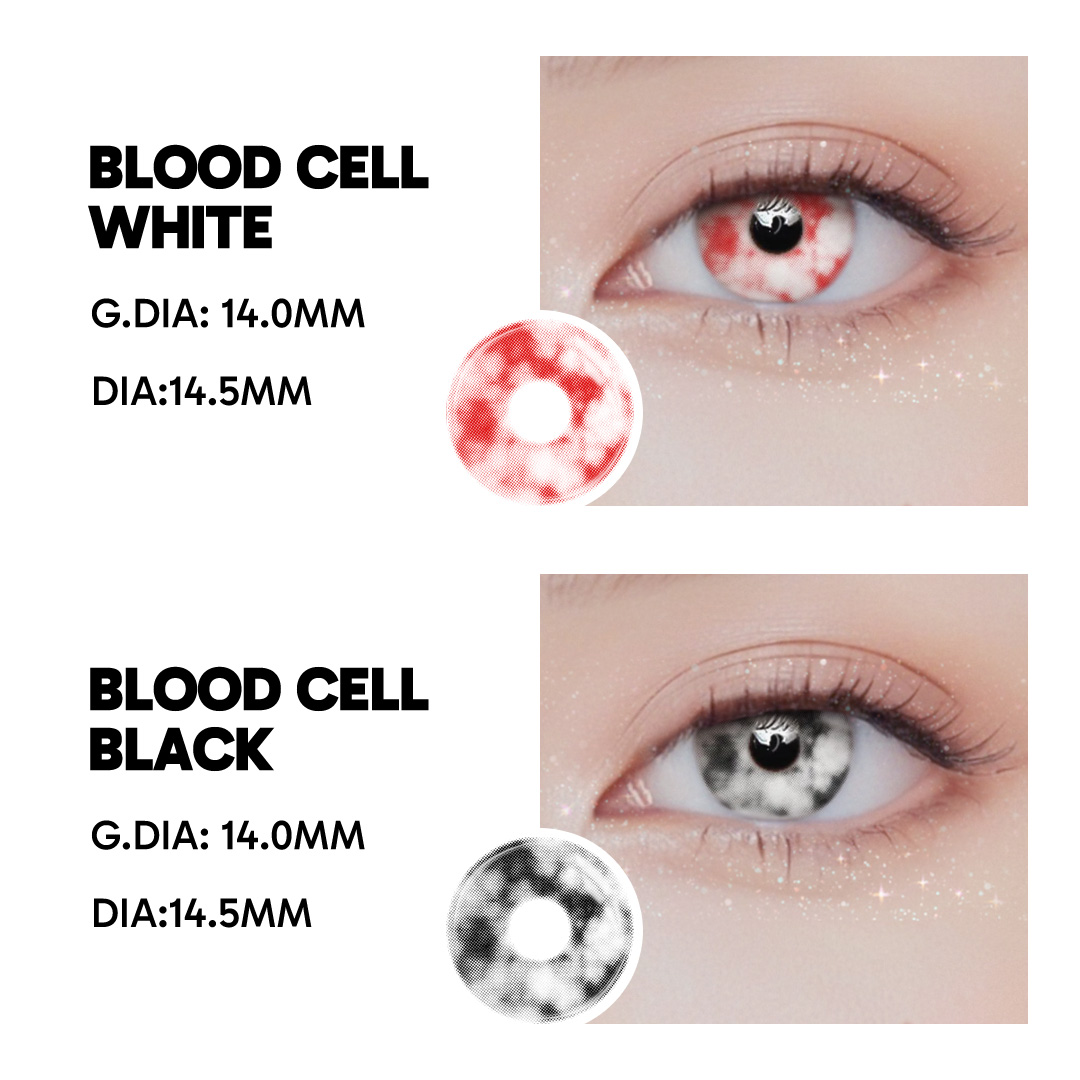 Blood Cell White - 1 Year, 2 lenses Colored Contacts - Gleglow