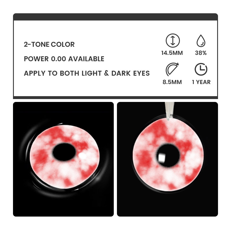 Blood Cell White - 1 Year, 2 lenses Colored Contacts - Gleglow