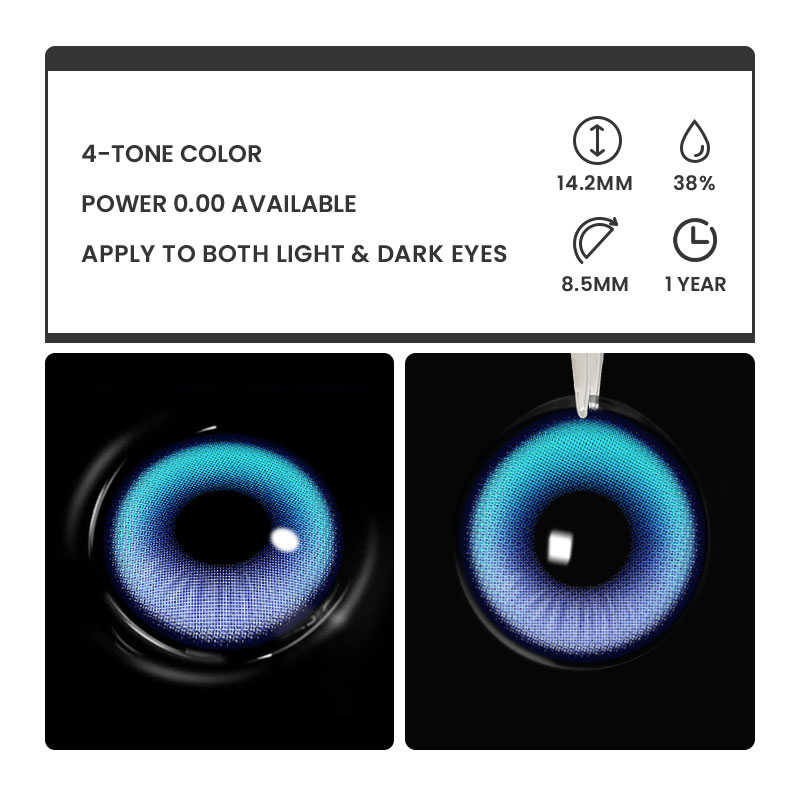 Calyx Blue - 1 Year, 2 lenses Colored Contacts - Gleglow