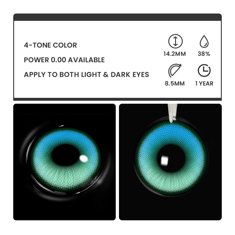 Calyx Green - 1 Year, 2 lenses Colored Contacts - Gleglow