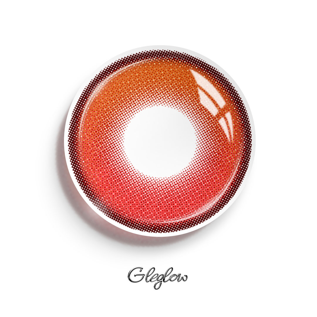 Calyx Red - 1 Year, 2 lenses Colored Contacts - Gleglow