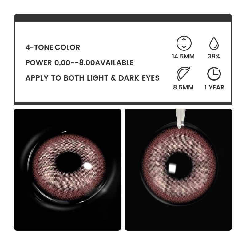 Canvas Pink - 1 Year, 2 lenses Colored Contacts - Gleglow