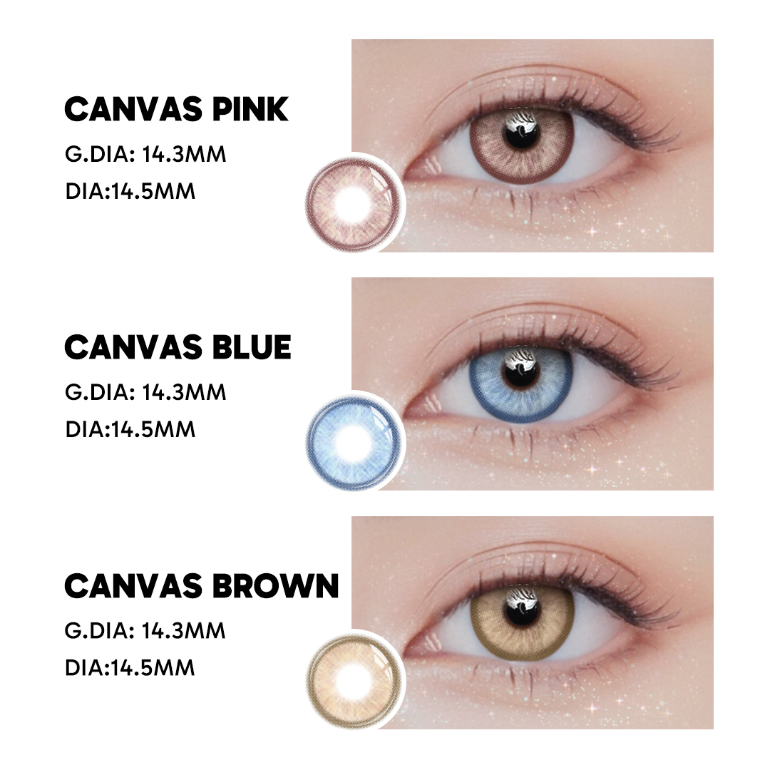 Canvas Brown - 1 Year, 2 lenses Colored Contacts - Gleglow