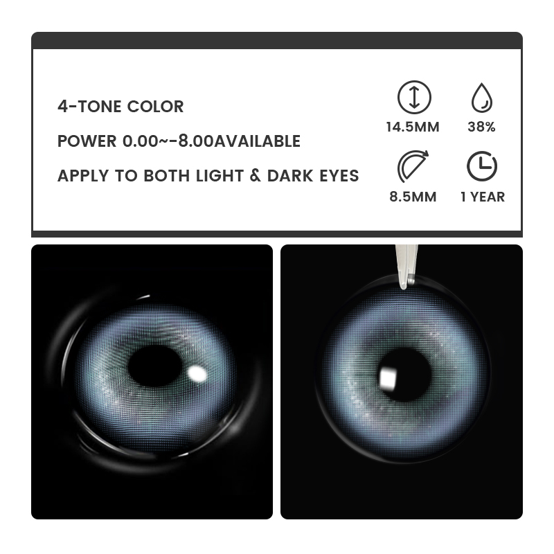 Clearwave Blue - 1 Year, 2 lenses Colored Contacts - Gleglow