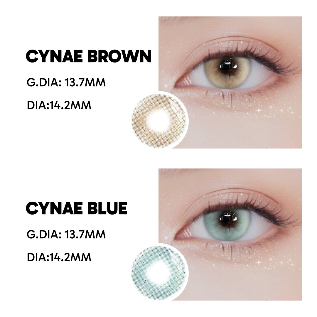 Cynae Blue - 1 Year, 2 lenses Colored Contacts - Gleglow