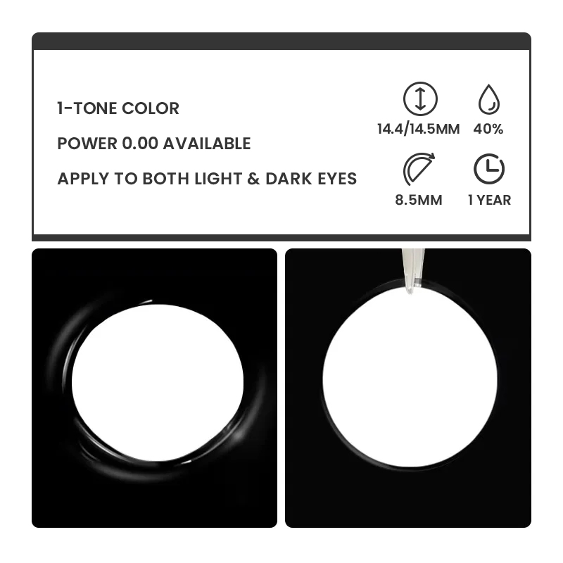 Puppet White - 1 Year, 2 lenses Colored Contacts - Gleglow