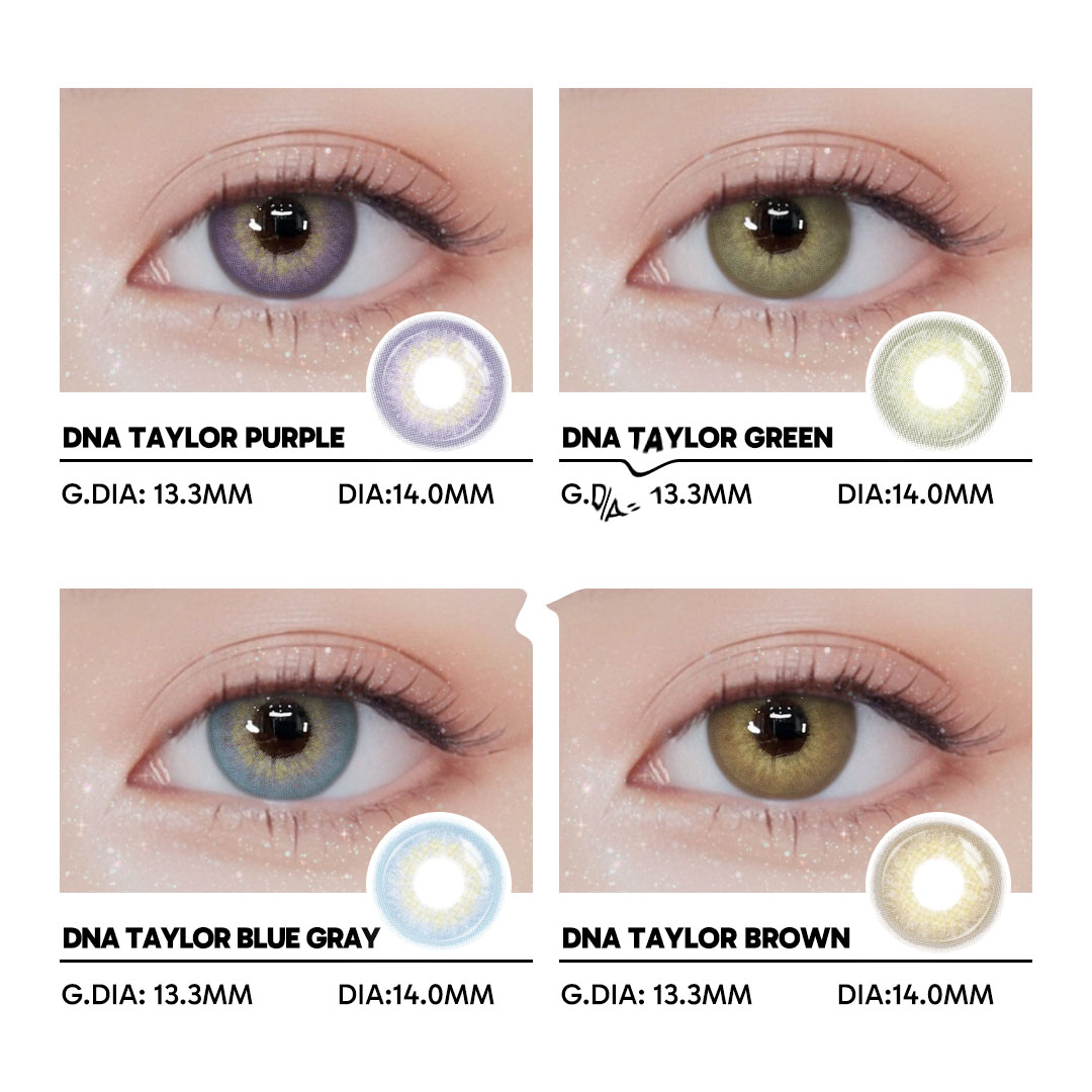 DNA Taylor Green - 1 Year, 2 lenses Colored Contacts - Gleglow