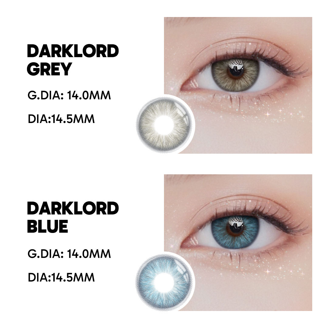 Darklord Blue - 1 Year, 2 lenses Colored Contacts - Gleglow