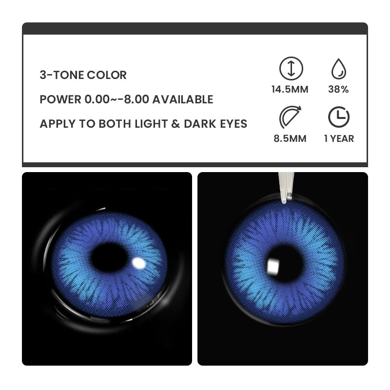 Dioren Purple - 1 Year, 2 lenses Colored Contacts - Gleglow