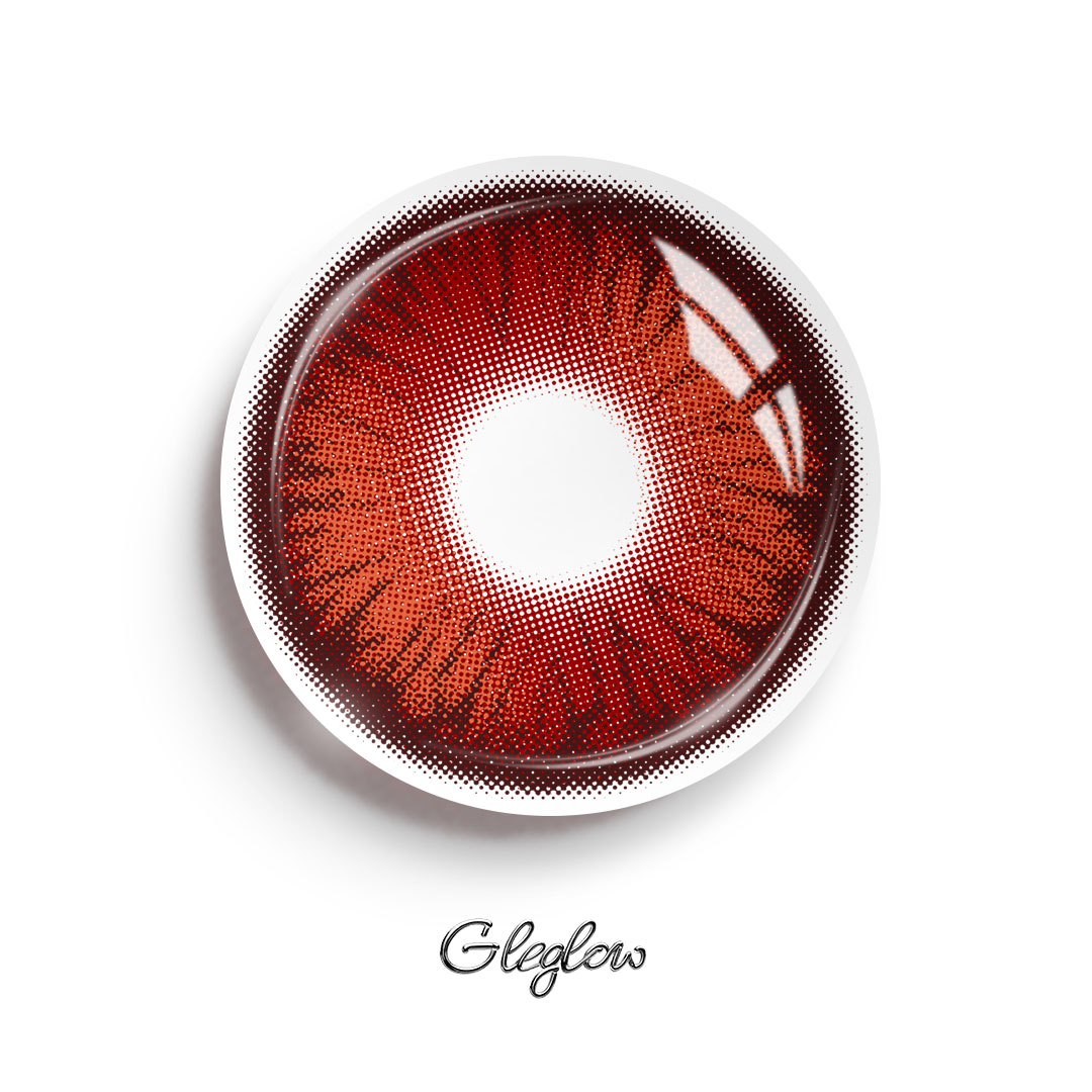 Dioren Red - 1 Year, 2 lenses Colored Contacts - Gleglow