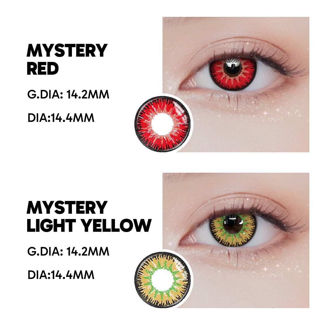 Mystery Red - 1 Year, 2 lenses Colored Contacts - Gleglow