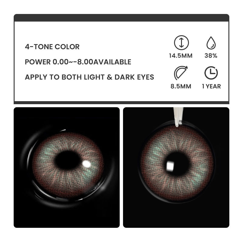 Dreamfire Brown - 1 Year, 2 lenses Colored Contacts - Gleglow