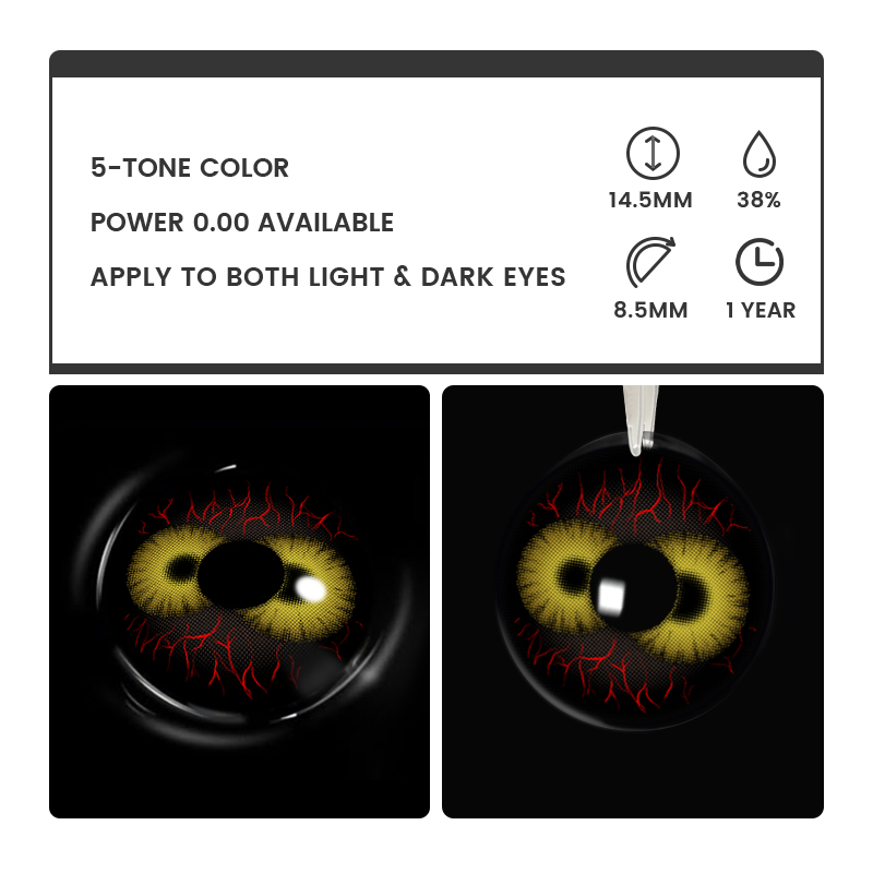 Dual Ember Brown - 1 Year, 2 lenses Colored Contacts - Gleglow