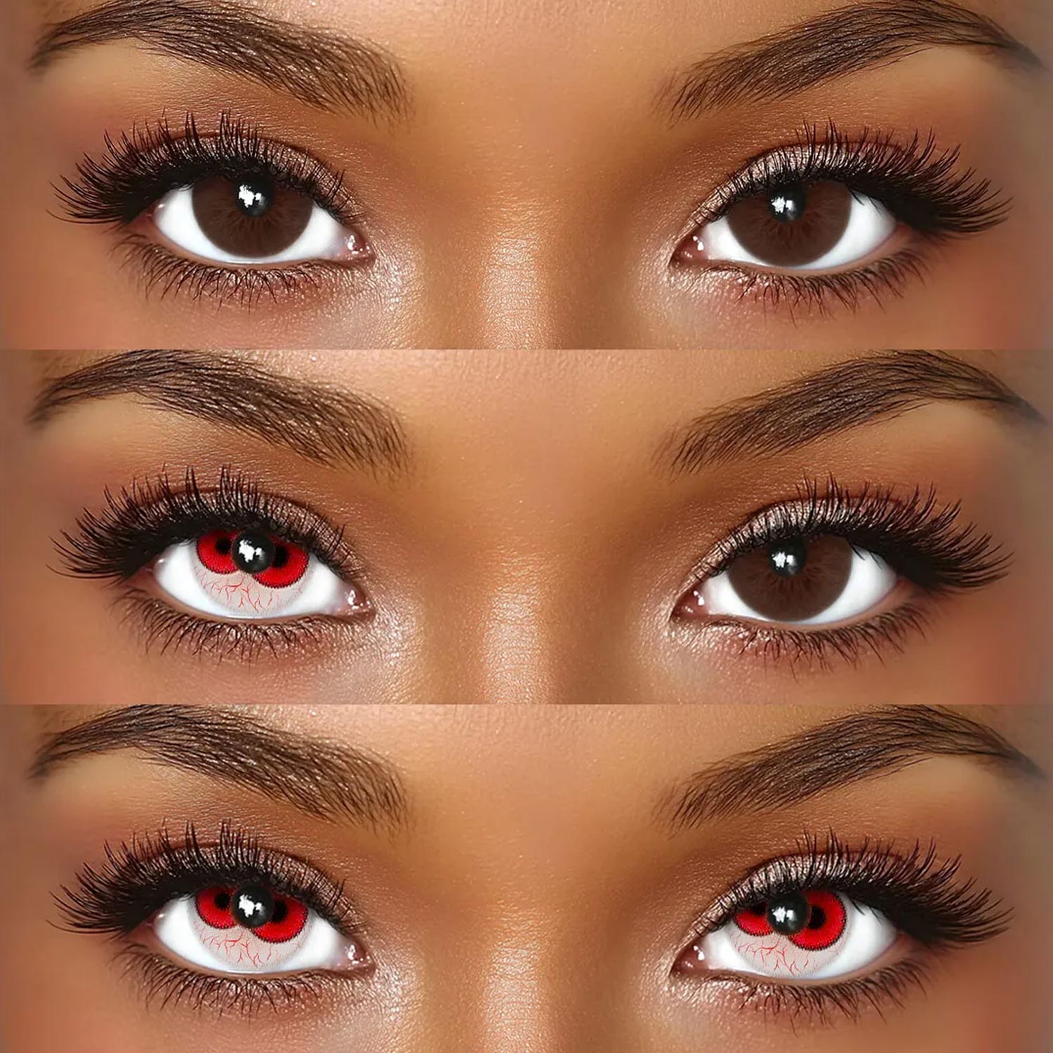 Dual Ember Red - 1 Year, 2 lenses Colored Contacts - Gleglow