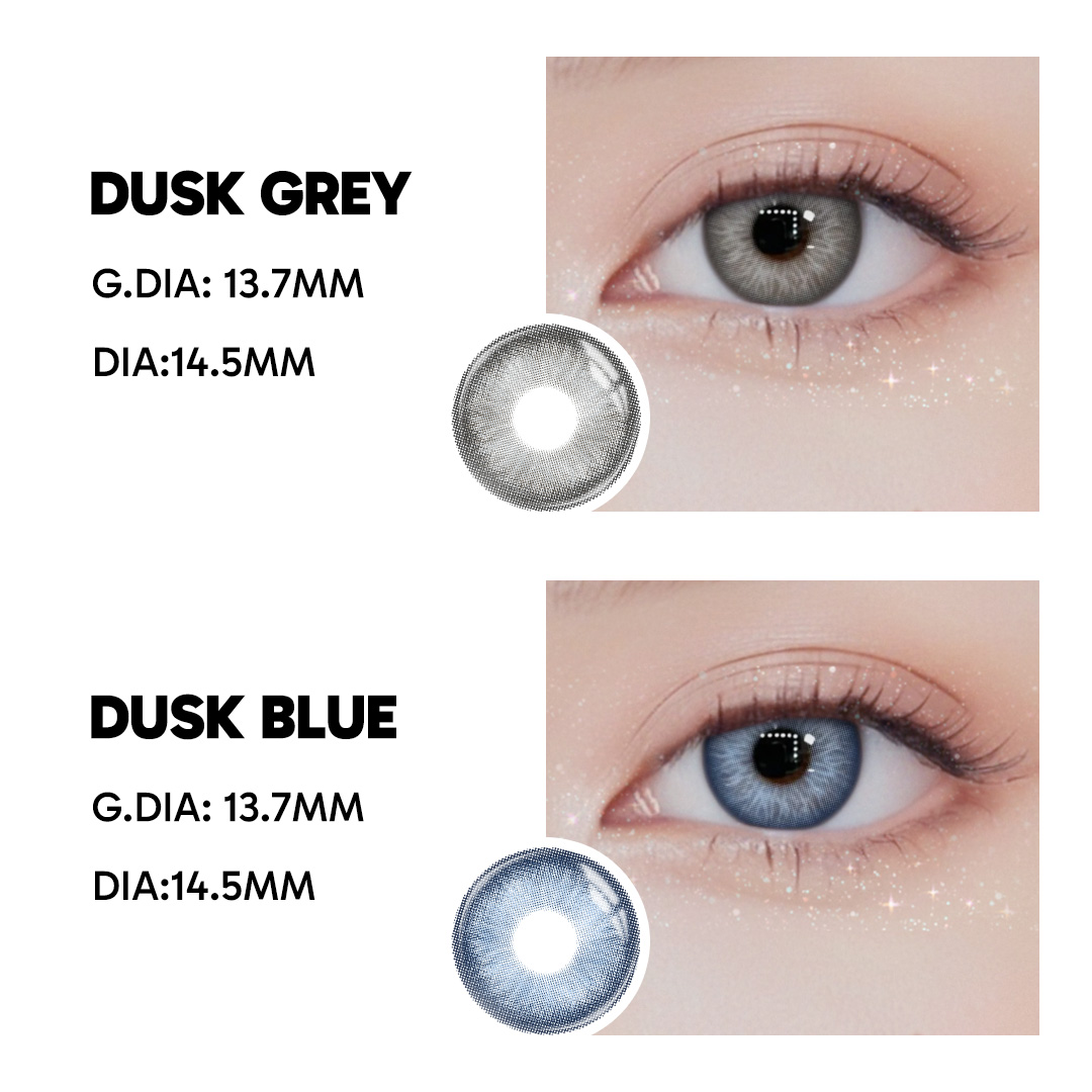 Dusk Blue - 6-month，2 lenses Colored Contacts - Gleglow