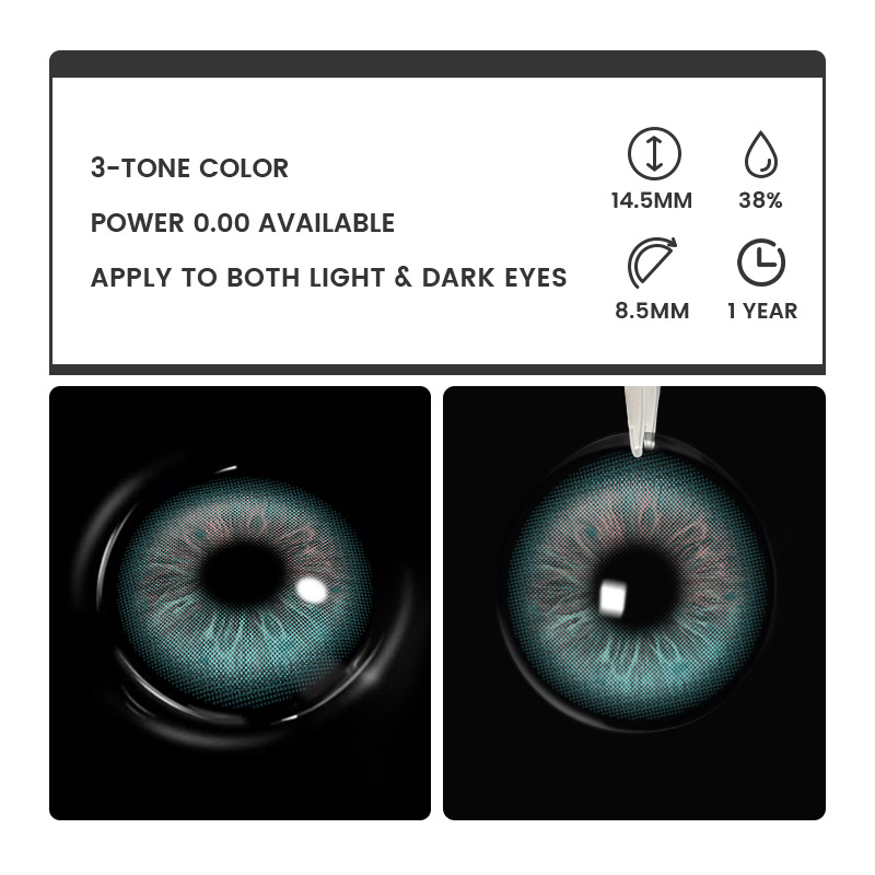 Echowood Green - 1 Year, 2 lenses Colored Contacts - Gleglow