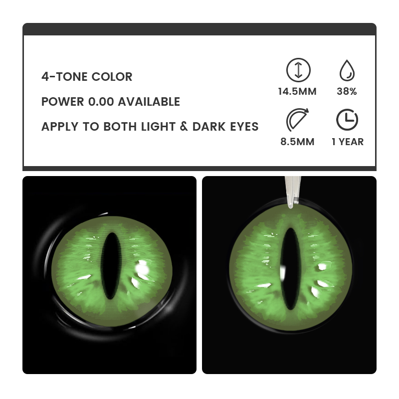 Eris Green - 1 Year, 2 lenses Colored Contacts - Gleglow