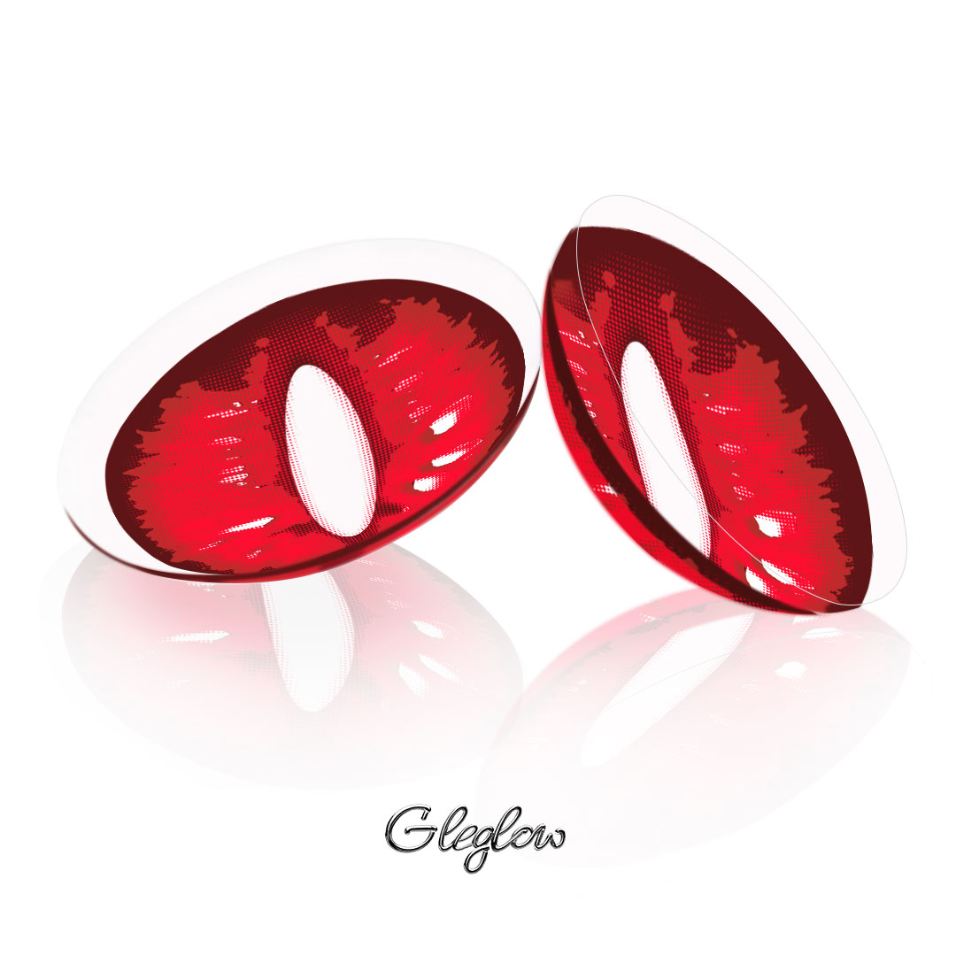 Eris Red - 1 Year, 2 lenses Colored Contacts - Gleglow