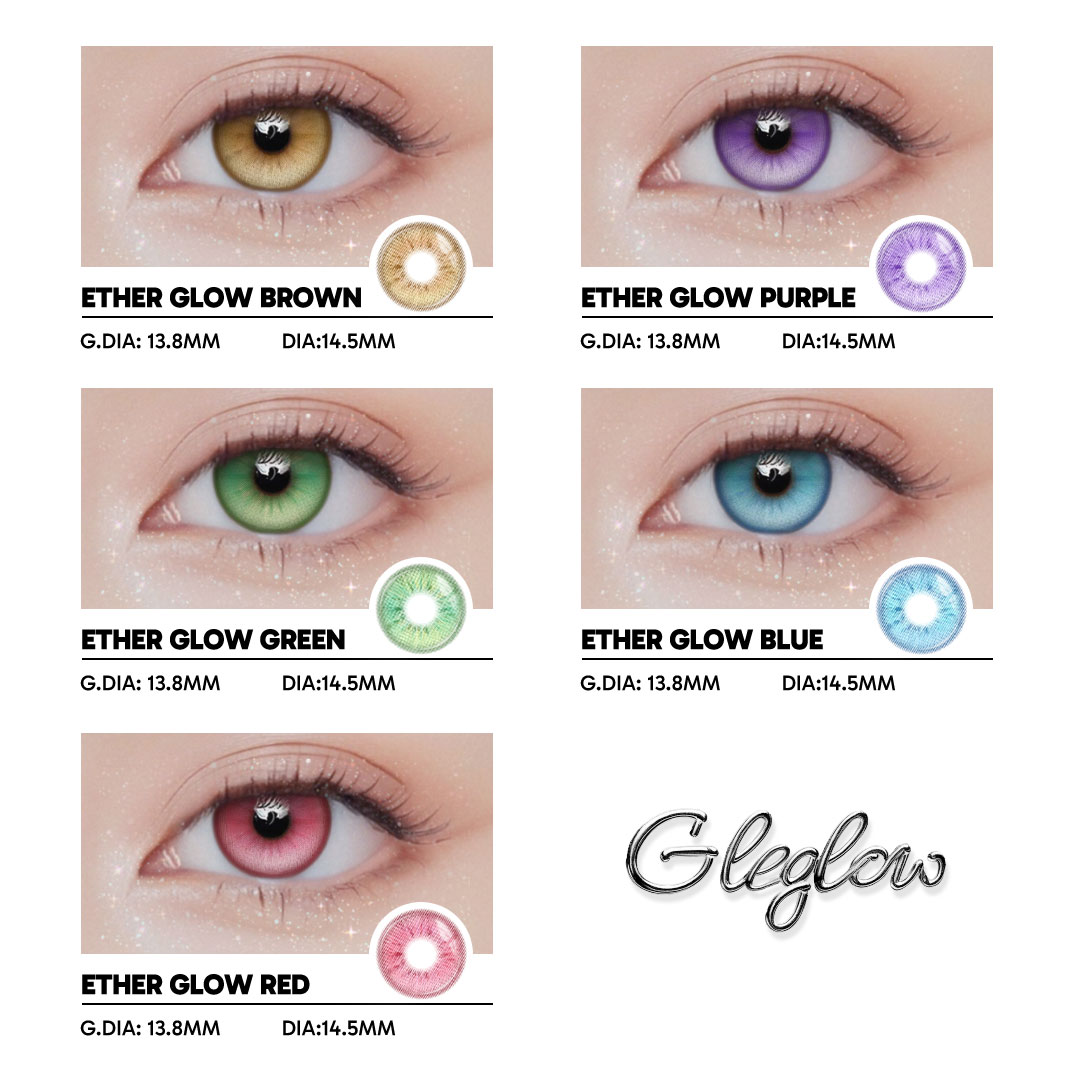Ether Glow Red - 1 Year, 2 lenses Colored Contacts - Gleglow