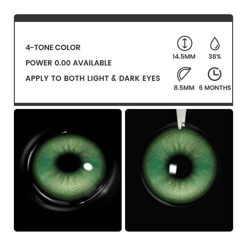 Ether Glow Green - 6-month，2 lenses Colored Contacts - Gleglow