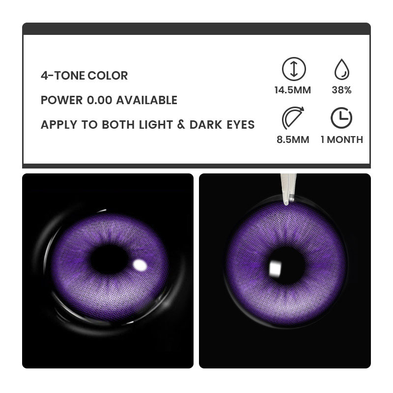 Ether Glow Purple - monthly, 2 lenses Colored Contacts - Gleglow