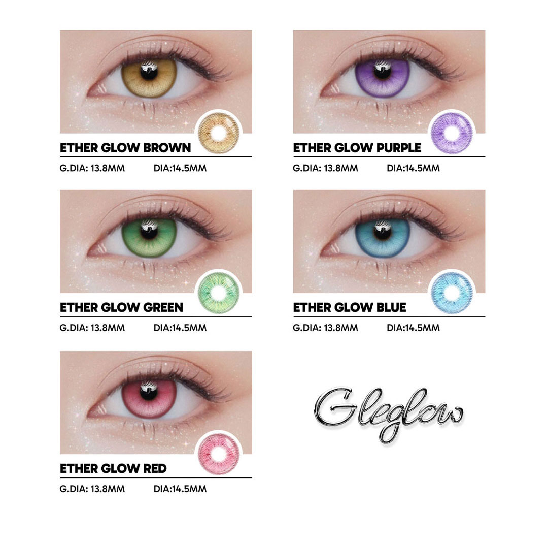 Ether Glow Red - 6-month，2 lenses Colored Contacts - Gleglow