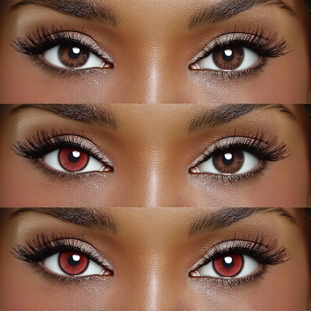 Ethereal Glow Red - 1 Year, 2 lenses Colored Contacts - Gleglow