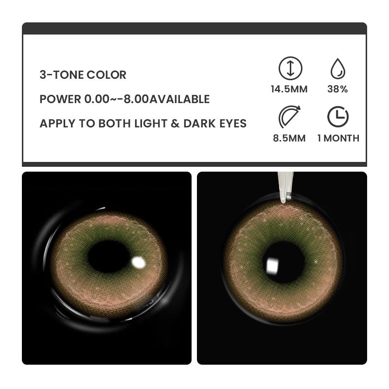 Evorel Green - monthly, 2 lenses Colored Contacts - Gleglow