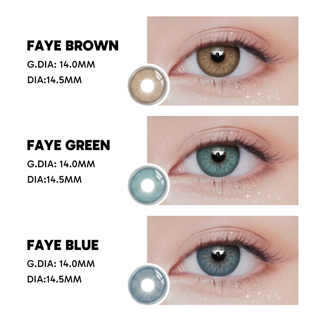 Faye Blue - 1 Year, 2 lenses Colored Contacts - Gleglow