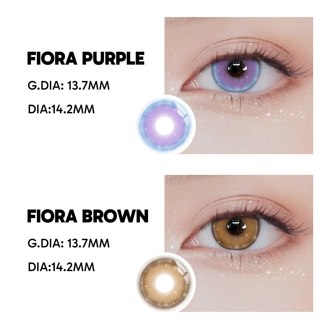 Fiora Purple - 1 Year, 2 lenses Colored Contacts - Gleglow