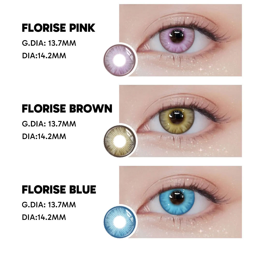Florise Blue - monthly, 2 lenses Colored Contacts - Gleglow