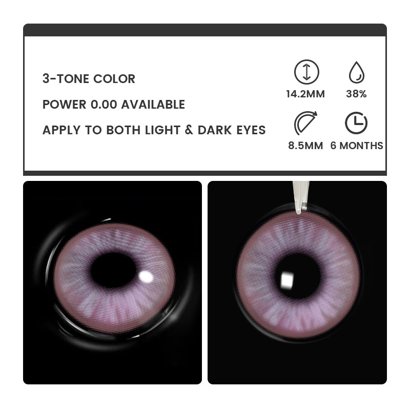 Florise Pink - 6-month，2 lenses Colored Contacts - Gleglow