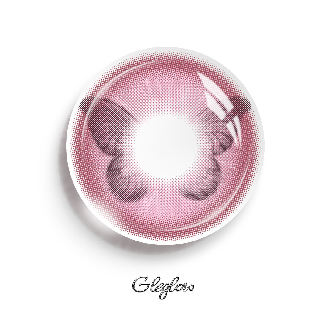 Fluttery Pink - 1 Year, 2 lenses Colored Contacts - Gleglow