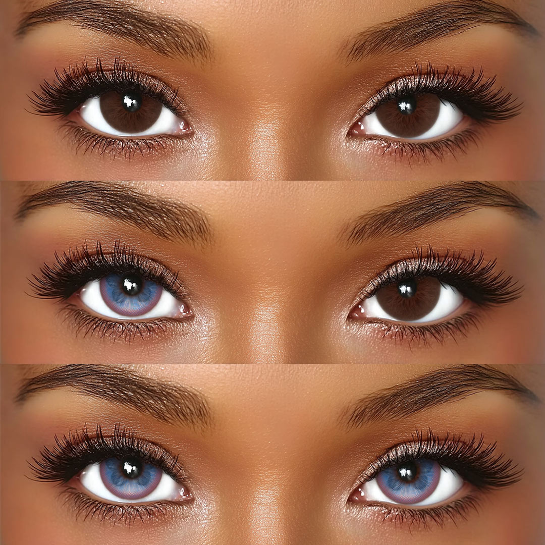 Fluttery Blue-Pink - 6-month，2 lenses Colored Contacts - Gleglow