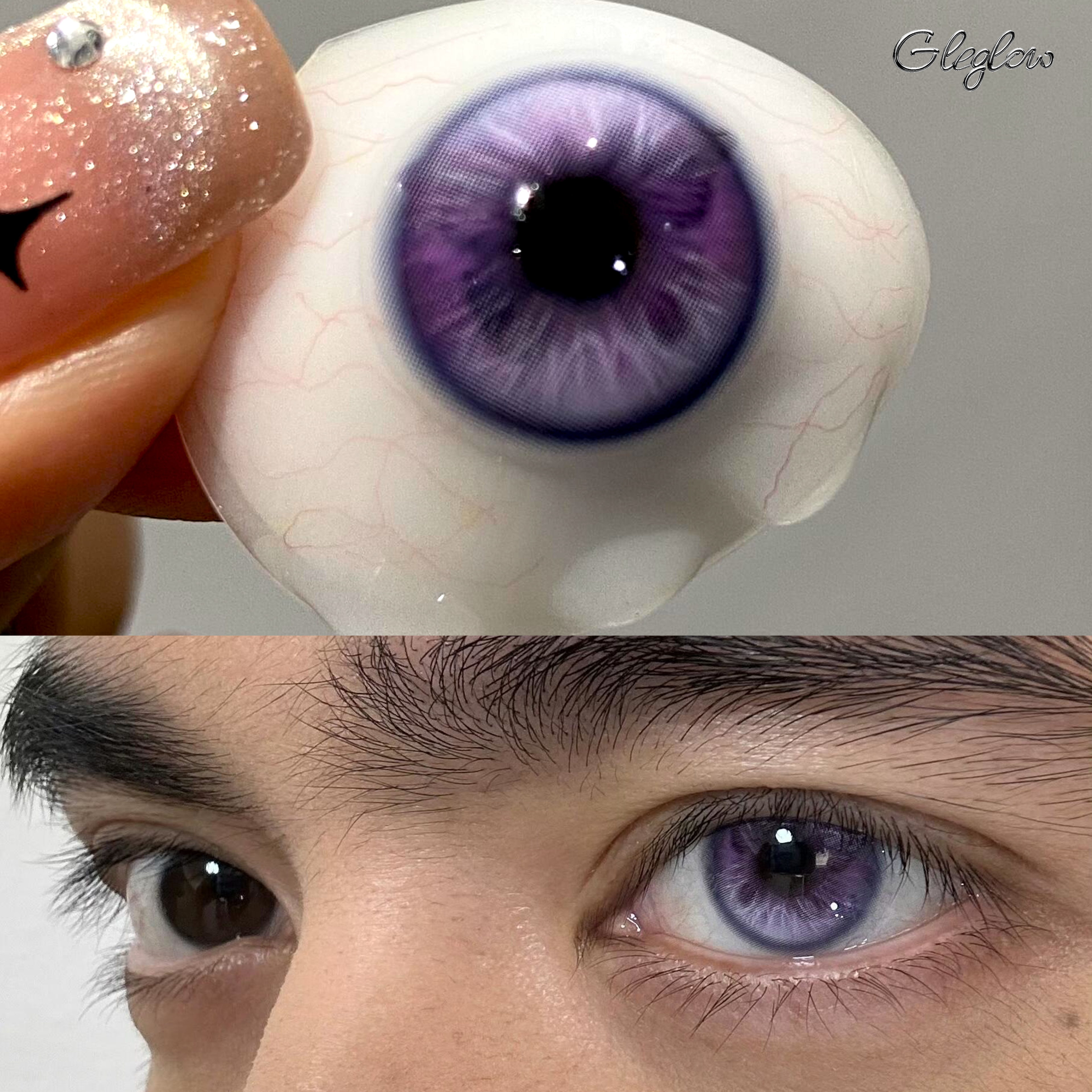 Fluttery Purple - 1 Year, 2 lenses Colored Contacts - Gleglow